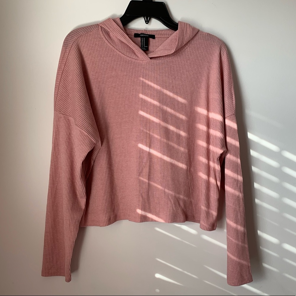 Forever 21 Baby Pink Cropped Hoodie